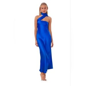 Hello Molly Vibrant Blue One-Shoulder Maxi Dress "Atraccion‎ Stolen" Size  XS